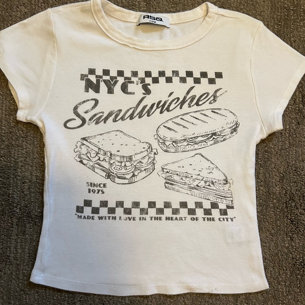 AG Adriano Goldschmied Cream NYC Sandwiches Tee